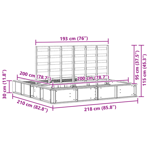 vidaXL with Storage Manual Brown 200 x 200 cm Pine wood
