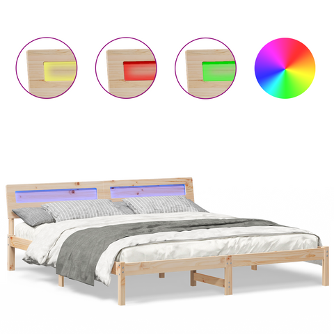 vidaXL Brown 200 x 200 cm Solid pine wood and Solid pine wood