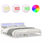 vidaXL with LED Strip Lights with Headboard White 200 x 200 cm Wood