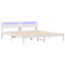 vidaXL with LED Strip Lights with Headboard White 200 x 200 cm Wood