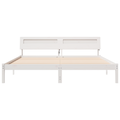vidaXL with LED Strip Lights with Headboard White 200 x 200 cm Wood