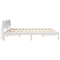 vidaXL with LED Strip Lights with Headboard White 200 x 200 cm Wood