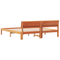 vidaXL with LED Strip Lights with Headboard Brown 200 x 200 cm Solid wood
