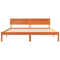 vidaXL with LED Strip Lights with Headboard Brown 200 x 200 cm Solid wood