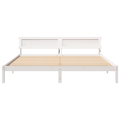 vidaXL with LED Strip Lights with Headboard White 200 cm x 200 cm Metal and Wood