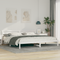 vidaXL with LED Strip Lights with Headboard White 200 cm x 200 cm Metal and Wood