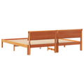 vidaXL with LED Strip Lights with Headboard Brown 200 x 200 cm Wood
