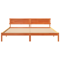 vidaXL with LED Strip Lights with Headboard Brown 200 x 200 cm Wood