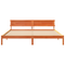 vidaXL with LED Strip Lights with Headboard Brown 200 x 200 cm Wood