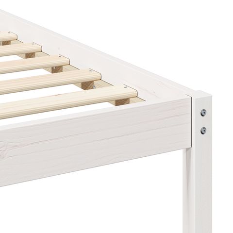 vidaXL with Headboard White 200 x 200 cm Solid pine wood