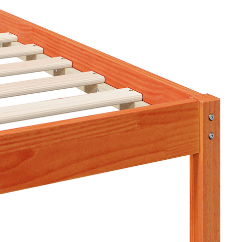 vidaXL with Headboard Wax brown 200 x 200 cm Solid pine wood