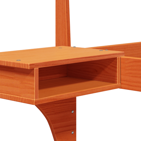 vidaXL with Headboard Wax brown 200 x 200 cm Solid pine wood