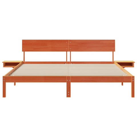 vidaXL with Headboard Wax brown 200 x 200 cm Solid pine wood