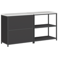 vidaXL with Shelf with Storage with Door Adjustable 2 pcs Black Cold-rolled steel