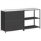vidaXL with Shelf with Storage with Door Adjustable 2 pcs Black Cold-rolled steel