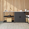 vidaXL with Shelf with Storage with Door Adjustable 2 pcs Black Cold-rolled steel
