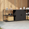 vidaXL with Shelf with Storage with Door Adjustable 2 pcs Black Cold-rolled steel