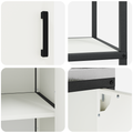 vidaXL with Shelf with Storage with Door Adjustable 2 pcs White Cold-rolled steel
