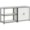 vidaXL with Shelf with Storage with Door Adjustable 2 pcs White Cold-rolled steel