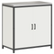 vidaXL with Shelf with Storage with Door Adjustable 2 pcs White Cold-rolled steel