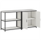 vidaXL with Shelf with Storage with Door Adjustable 2 pcs White Cold-rolled steel