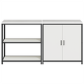vidaXL with Shelf with Storage with Door Adjustable 2 pcs White Cold-rolled steel