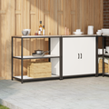 vidaXL with Shelf with Storage with Door Adjustable 2 pcs White Cold-rolled steel