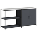 vidaXL with Shelf with Storage with Door Adjustable 2 pcs Anthracite Cold-rolled steel