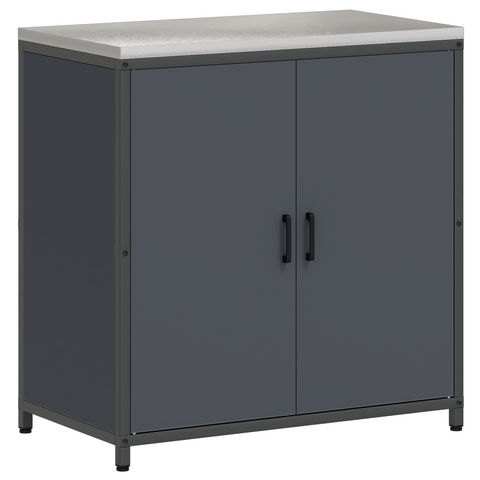 vidaXL with Shelf with Storage with Door Adjustable 2 pcs Anthracite Cold-rolled steel