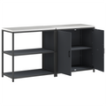 vidaXL with Shelf with Storage with Door Adjustable 2 pcs Anthracite Cold-rolled steel