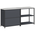 vidaXL with Shelf with Storage with Door Adjustable 2 pcs Anthracite Cold-rolled steel