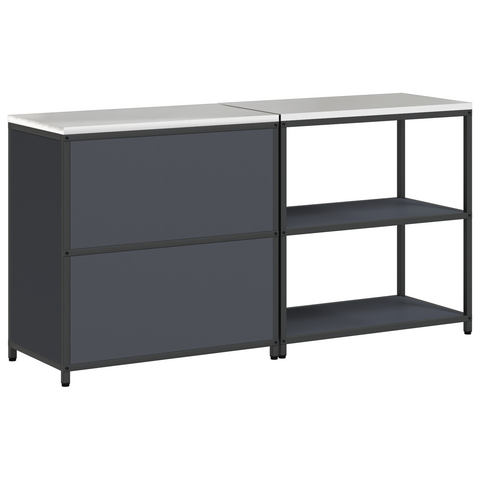 vidaXL with Shelf with Storage with Door Adjustable 2 pcs Anthracite Cold-rolled steel