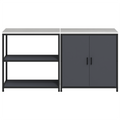 vidaXL with Shelf with Storage with Door Adjustable 2 pcs Anthracite Cold-rolled steel