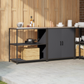 vidaXL with Shelf with Storage with Door Adjustable 2 pcs Anthracite Cold-rolled steel