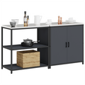 vidaXL with Shelf with Storage with Door Adjustable 2 pcs Anthracite Cold-rolled steel