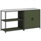 vidaXL with Shelf with Storage with Door Adjustable 2 pcs Olive Green Cold-rolled steel