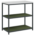 vidaXL with Shelf with Storage with Door Adjustable 2 pcs Olive Green Cold-rolled steel