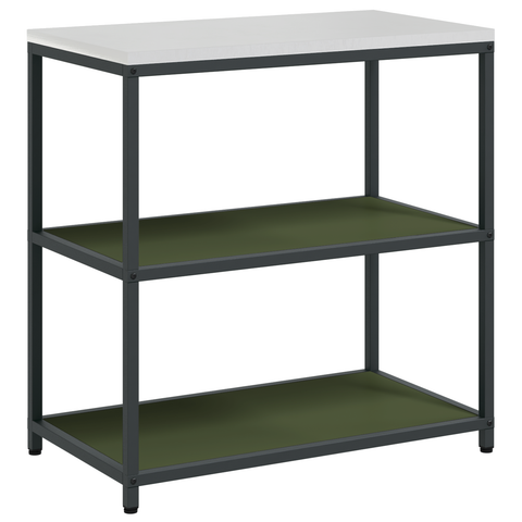vidaXL with Shelf with Storage with Door Adjustable 2 pcs Olive Green Cold-rolled steel