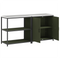 vidaXL with Shelf with Storage with Door Adjustable 2 pcs Olive Green Cold-rolled steel