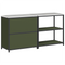 vidaXL with Shelf with Storage with Door Adjustable 2 pcs Olive Green Cold-rolled steel