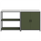 vidaXL with Shelf with Storage with Door Adjustable 2 pcs Olive Green Cold-rolled steel