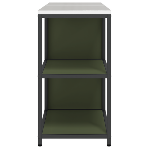 vidaXL with Shelf with Storage with Door Adjustable 2 pcs Olive Green Cold-rolled steel