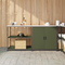 vidaXL with Shelf with Storage with Door Adjustable 2 pcs Olive Green Cold-rolled steel