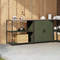 vidaXL with Shelf with Storage with Door Adjustable 2 pcs Olive Green Cold-rolled steel