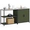 vidaXL with Shelf with Storage with Door Adjustable 2 pcs Olive Green Cold-rolled steel
