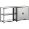 vidaXL with Shelf with Storage with Door Adjustable 2 pcs Stainless steel