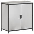 vidaXL with Shelf with Storage with Door Adjustable 2 pcs Stainless steel