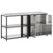 vidaXL with Shelf with Storage with Door Adjustable 2 pcs Stainless steel