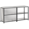 vidaXL with Shelf with Storage with Door Adjustable 2 pcs Stainless steel