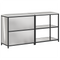 vidaXL with Shelf with Storage with Door Adjustable 2 pcs Stainless steel